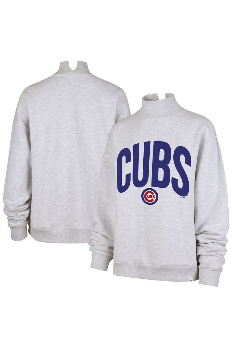 Women's '47  Heather Gray Chicago Cubs Subtle Muse Mock Neck Sweatshirt, Main, color, Heather Gray