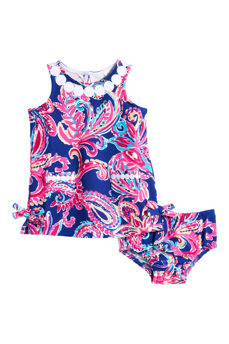 Lilly Shift Dress & Bloomers, Main, color, MULTI FLITTING ABOUT