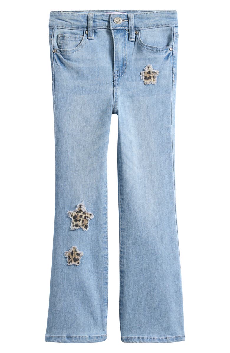 YMI Kids' Animal Print Star Inset Flare Jeans, Main, color, 