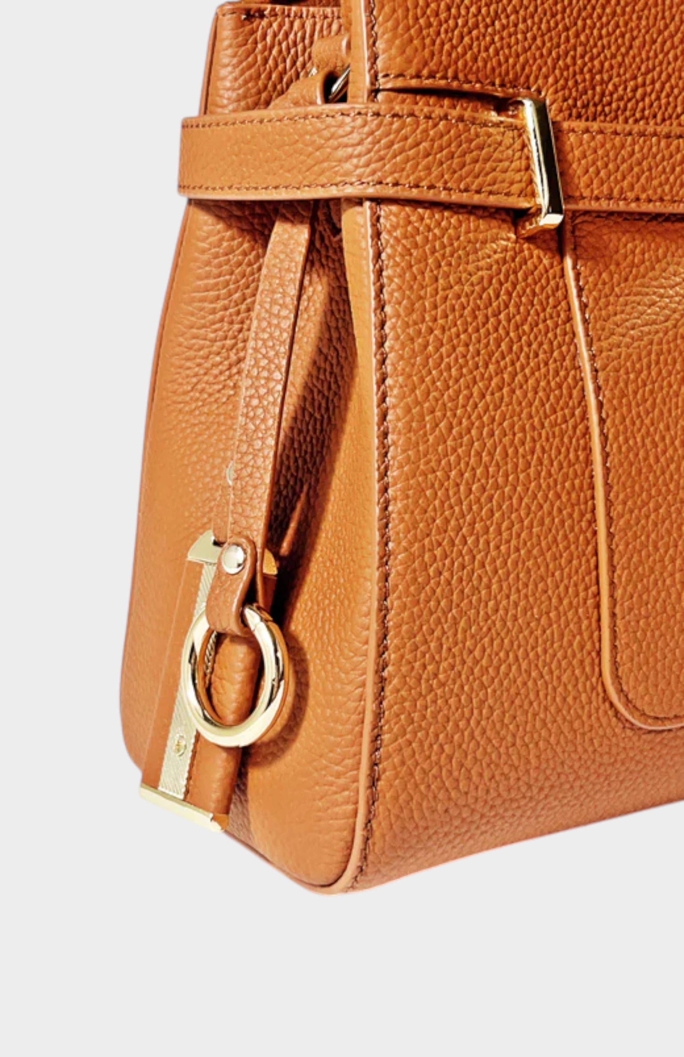 Manhattan Genuine Pebble Leather Top Handle Bag, Alternate, color, Biscuit