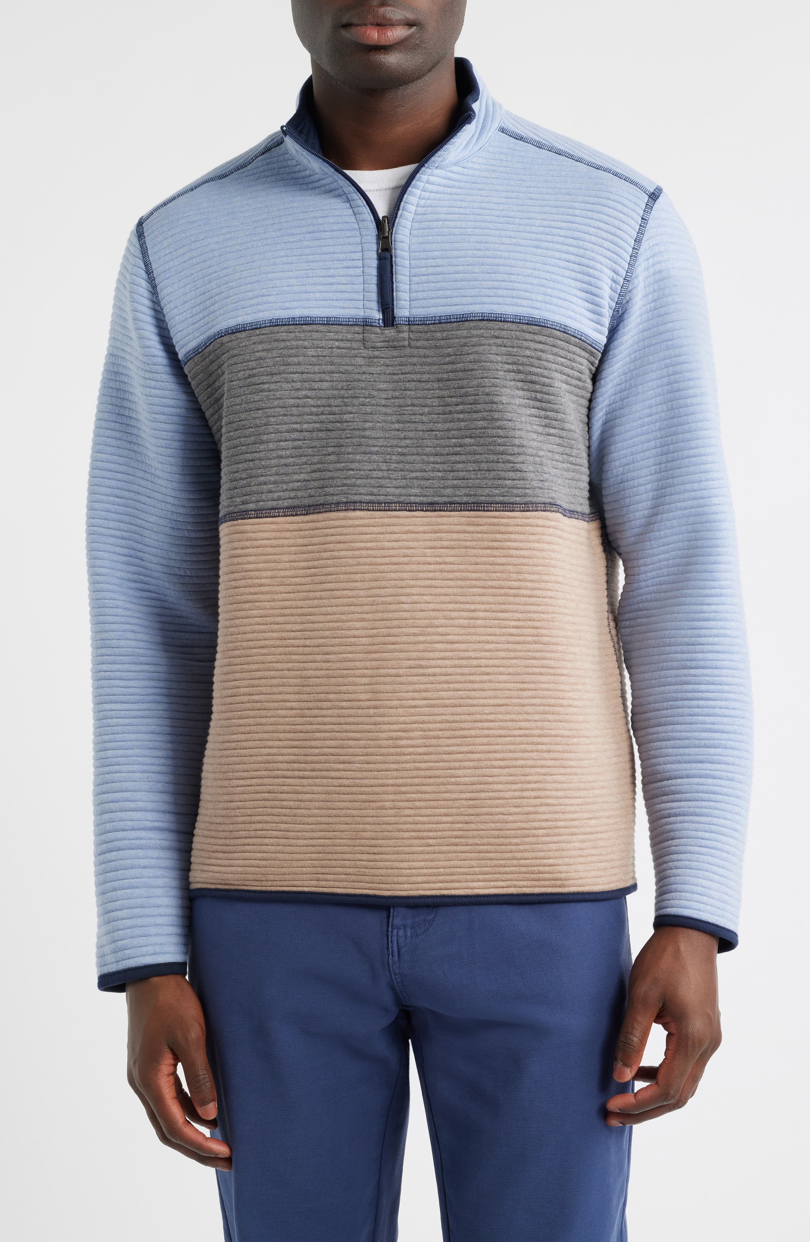 selected LIGHT BLUE HEATHER/ NAVY