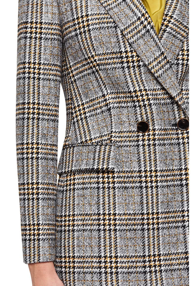 Leighton Windowpane Check Double Breasted Blazer, Alternate, color, YELLOW CHECK