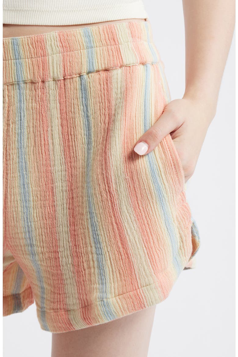 Premium Surf Stripe Cotton Shorts, Alternate, color, PEACH MULTI