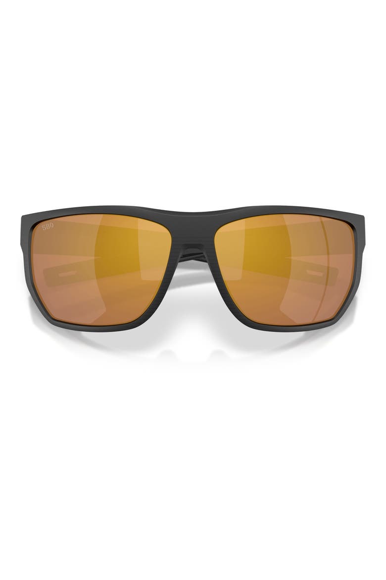 Santiago 63mm Oversize Polarized Rectangular Sunglasses, Alternate, color, BLACK/ GOLD