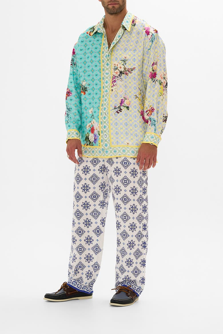 Long Sleeve Oversized Shirt Gardens Of Queluz, Alternate, color, Gardens Of Queluz