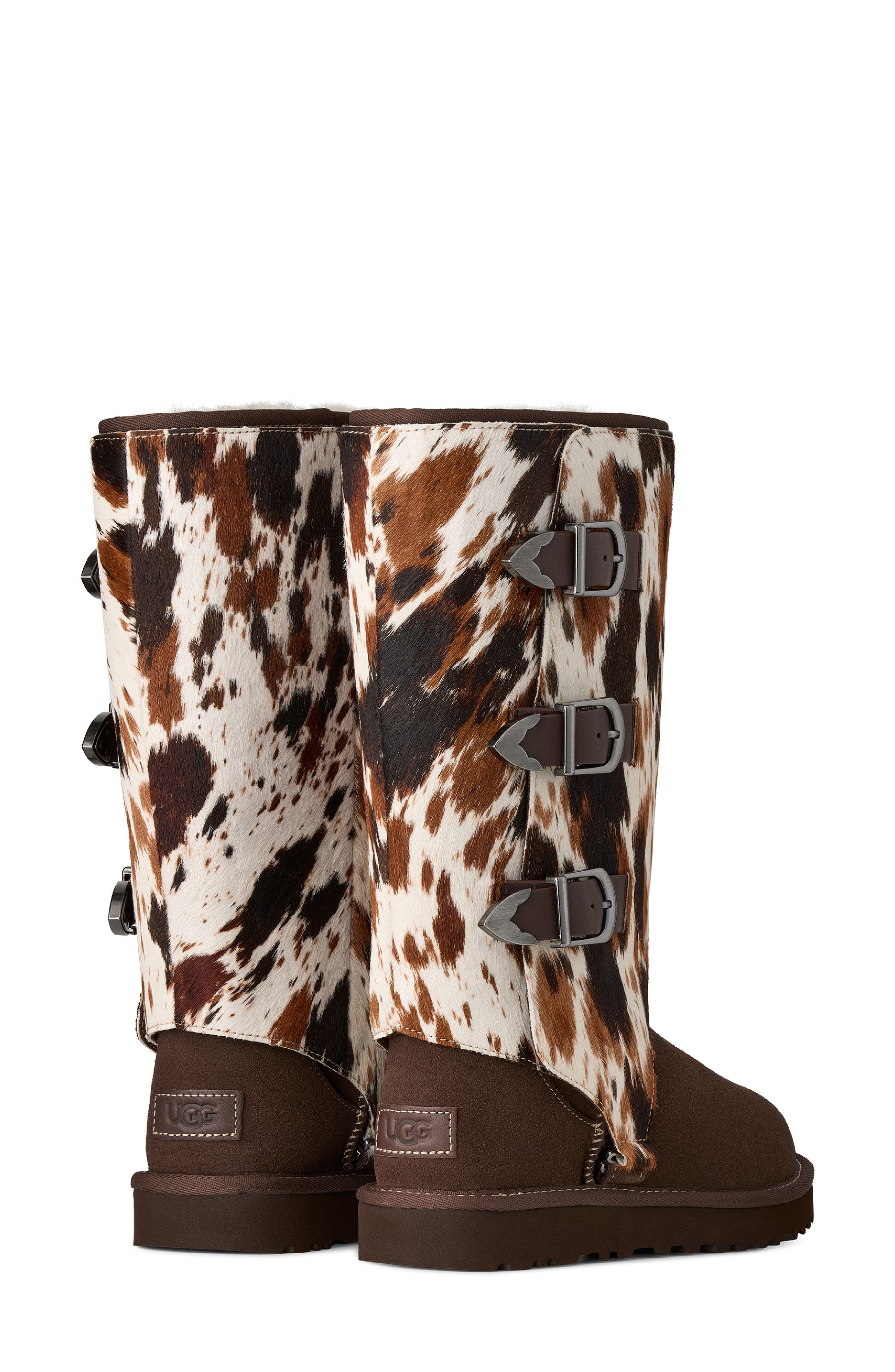 Classic Tall Western Boot with Genuine Calf Hair Trim, Alternate, color, BURNT CEDAR