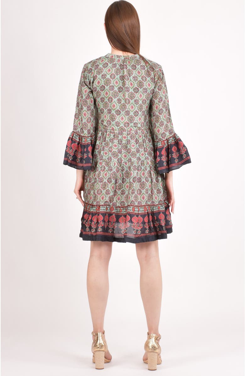 RAAS Juniper Ajrakh Print Mini Dress, Alternate, color, Green