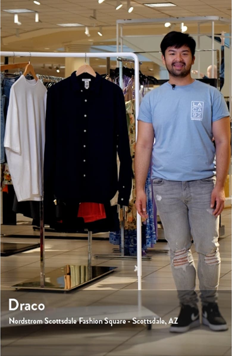 Slim Fit Double Gauze Organic Cotton Button-Up Shirt, sales video thumbnail