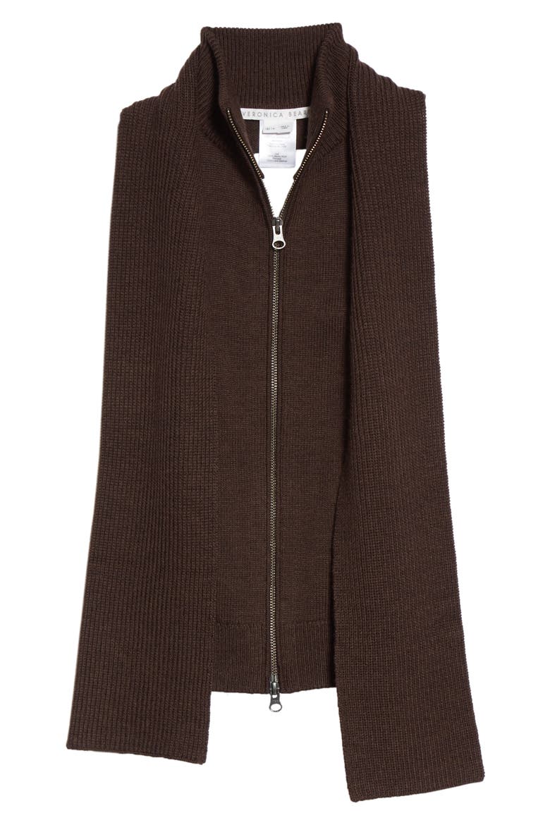 Nassau Merino Wool Scarf Dickey, Main, color, BROWN MELANGE