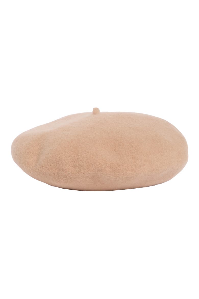 Merino Wool Beret, Main, color, CAMEL