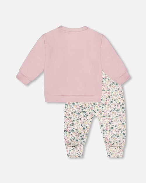 Deux Par Deux Organic Cotton Evolutive Pant And Long Sleeve Top Set In Pink
