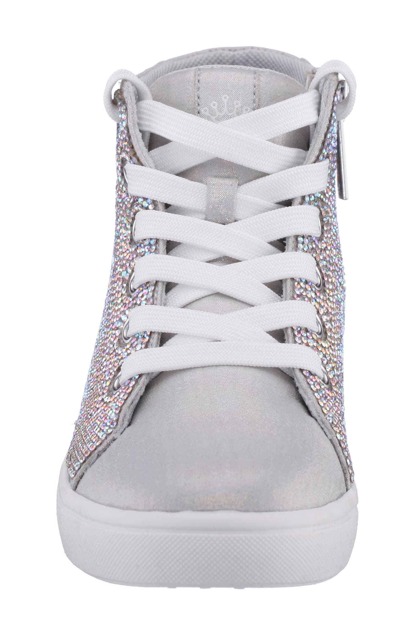 Nina Kids' Razzle High Top Sneaker, Alternate, color, Silver Shimmer