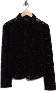 MAX STUDIO Lace Button-Up Shirt