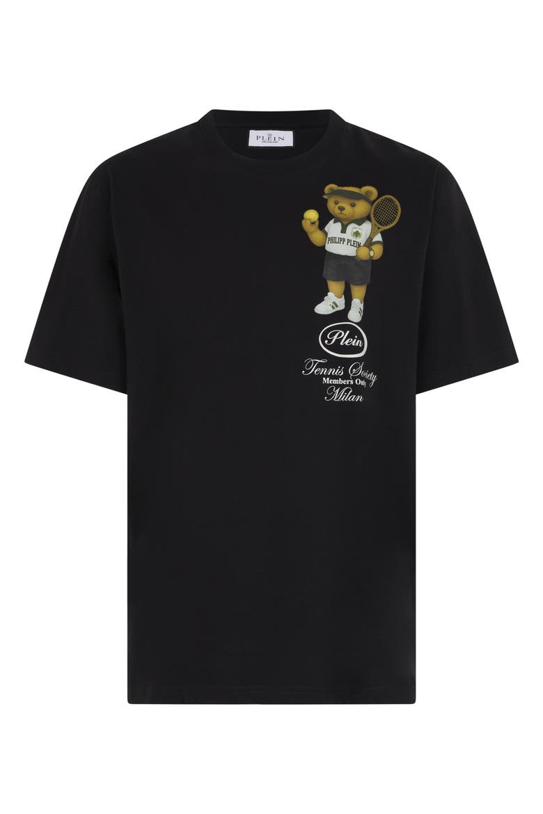 Round Neck T-Shirt Teddy Tennis Society Men, Main, color, black