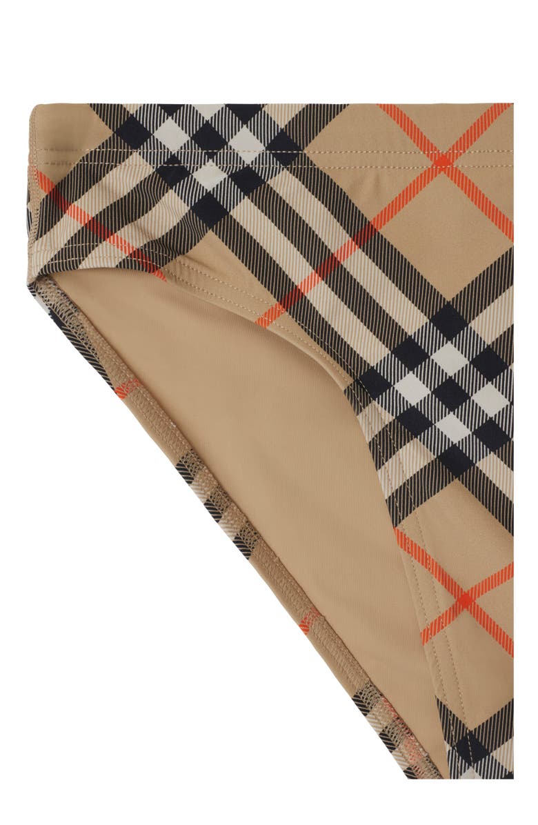 Burberry Check Swim Briefs, Alternate, color, Sand
