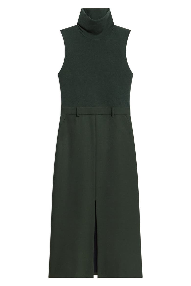 Belted Sleeveless Sheath Dress, Alternate, color, IVY