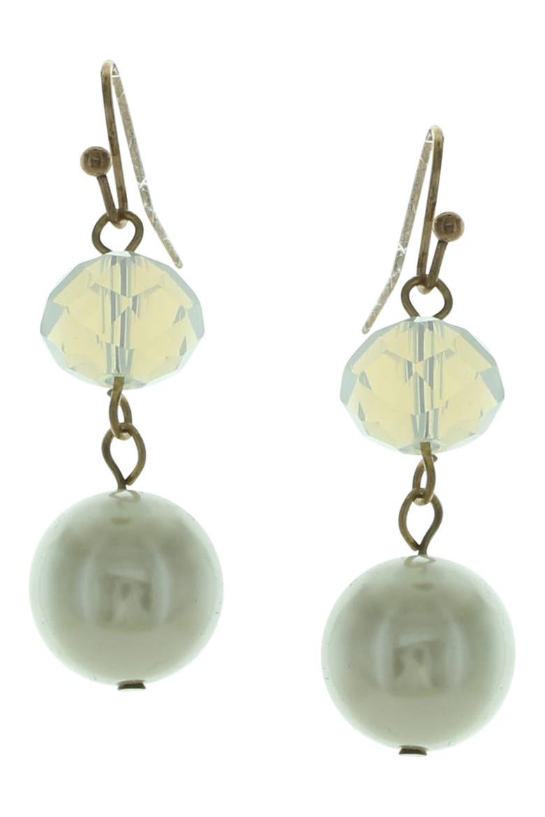 Arlon Beaded Faux Pearl Drop Earrings, Main, color, GOLD / CREAM