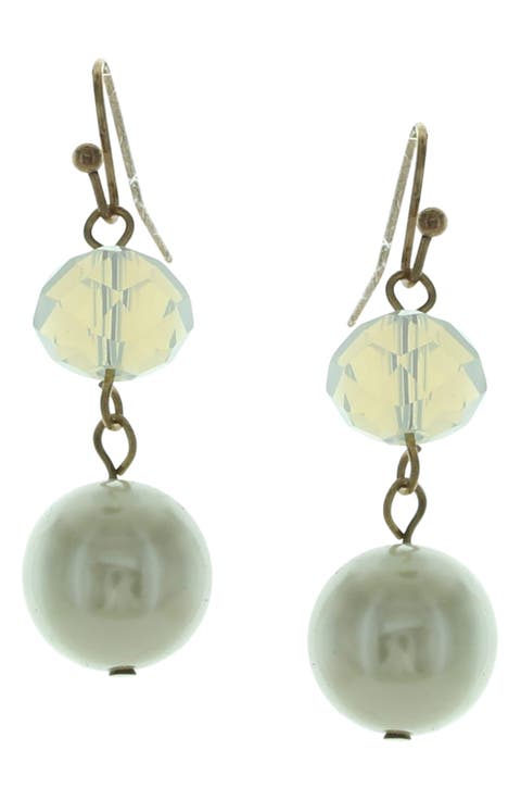 Arlon Beaded Faux Pearl Drop Earrings