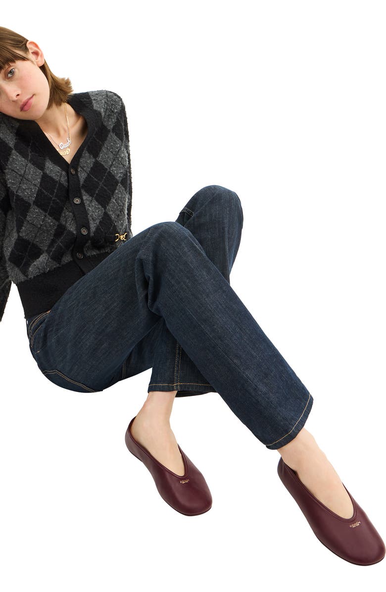 COACH Houston Ballet Flat, Alternate, color, Merlot