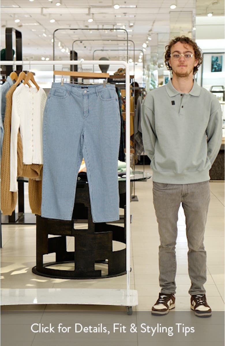 Joni High Waist Stripe Relaxed Capri Jeans, sales video thumbnail