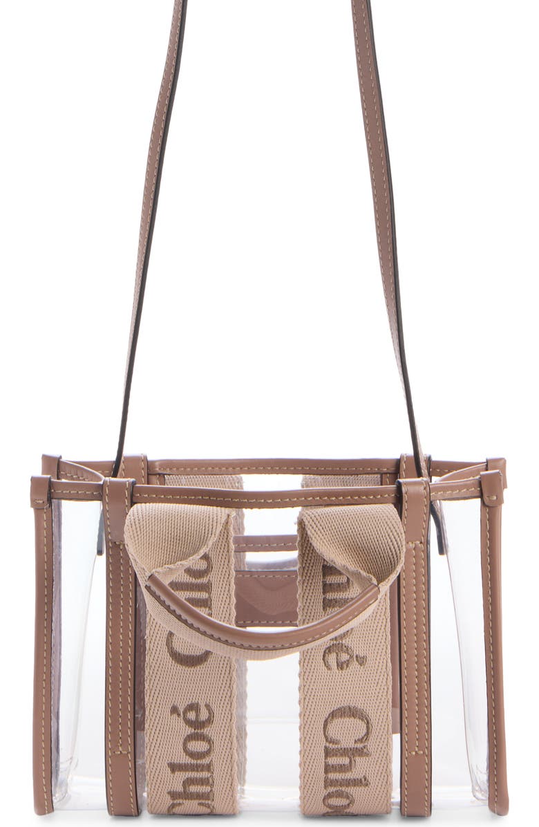 Chloé Mini Woody Jelly & Leather Tote Bag, Alternate, color,