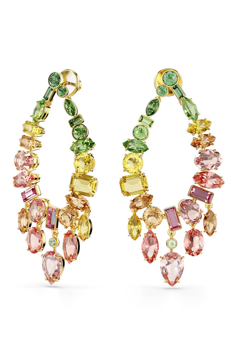 Gema Crystal Hoop Earrings, Alternate, color, GOLD/ MULTI