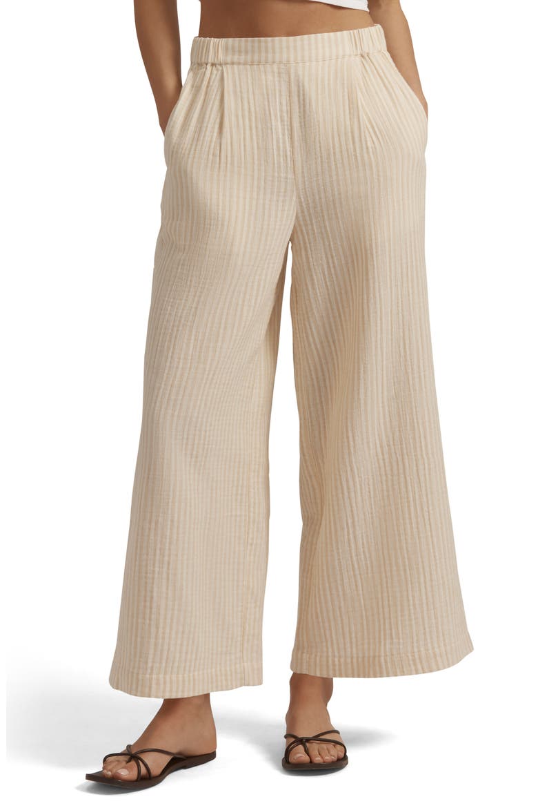 The Beach Walk Wide Leg Pants, Main, color, SAND STRIPE