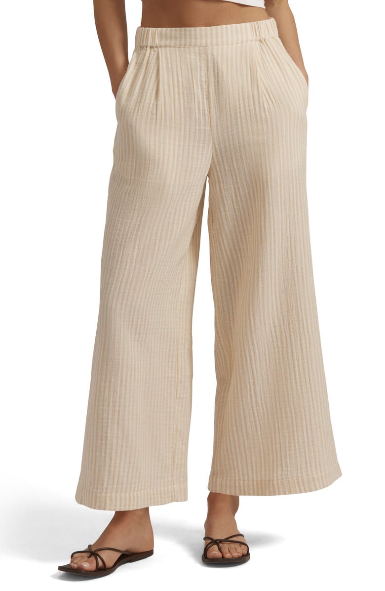 Favorite Daughter The Beach Walk Wide Leg Pants, Main, color, Sand Stripe