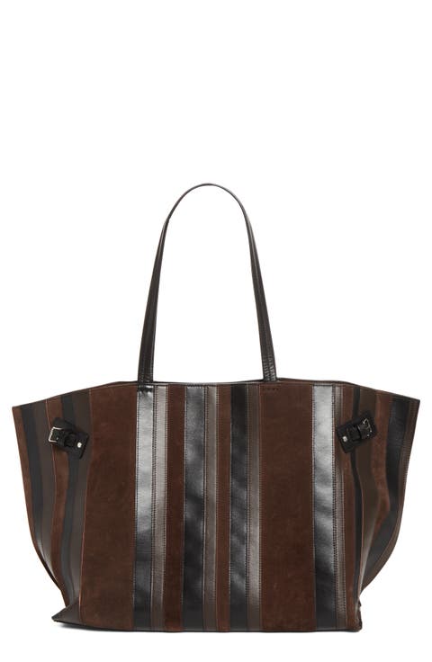 Days Striped Leather Tote