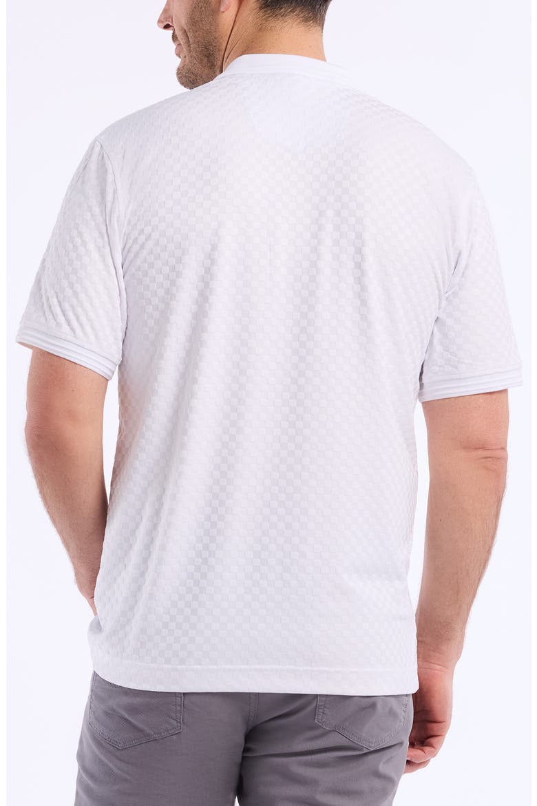 Aaron Checkered Knit Polo, Alternate, color, WHITE
