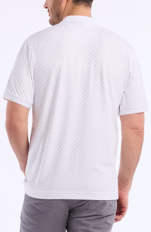 Robert Graham Aaron Checkered Knit Polo In White