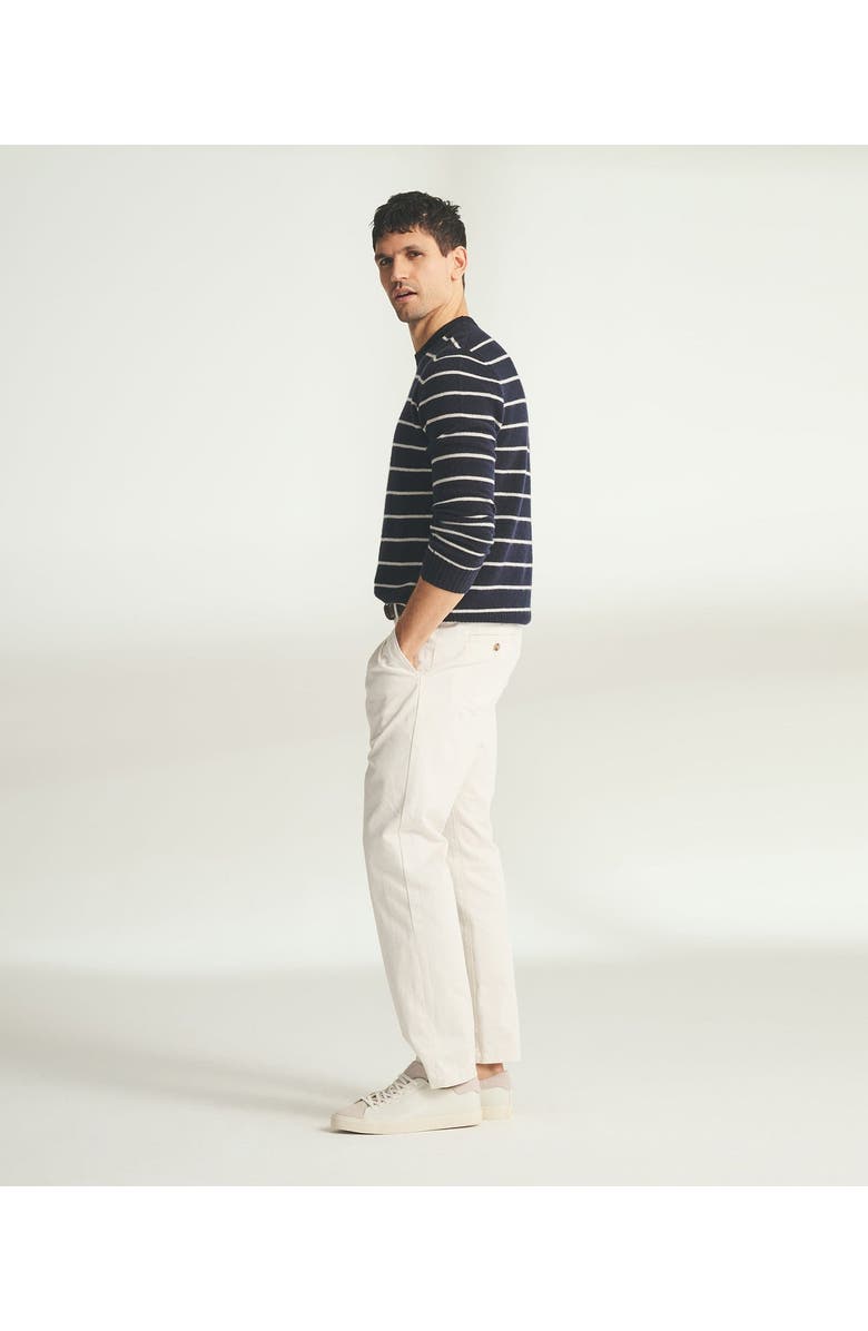 NAADAM Lightweight Cashmere Striped Crewneck, Alternate, color, Navy Combo