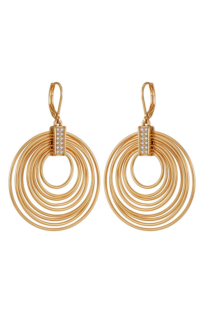 Vince Camuto Layered Circle Drop Earrings, Alternate, color, Gold Tone
