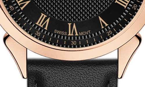 Alfred Sung Swiss Heritage Leather Strap Watch, 42mm