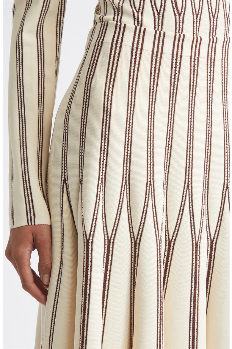 Rebellion Stripe Sweater Skirt, Alternate, color, CREAM/ CHOCOLATE