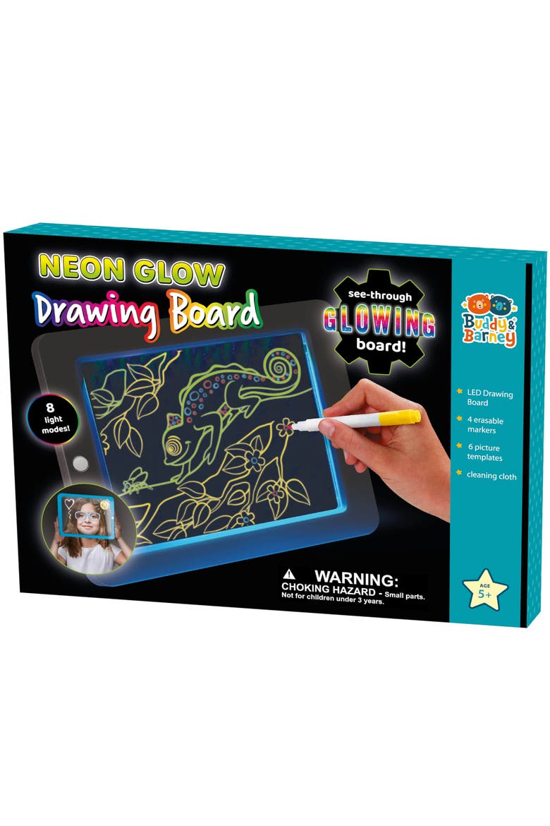 Neon Glow Drawing Board Ages 5+, Alternate, color, Multicolored