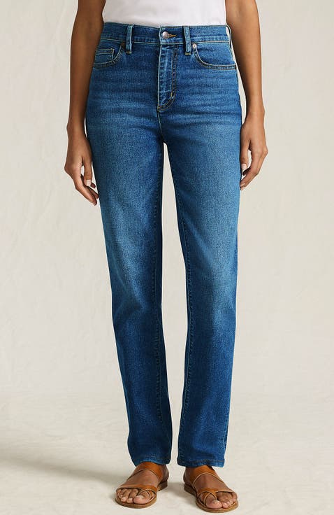 Recover High Rise Straight Leg Blue Jeans