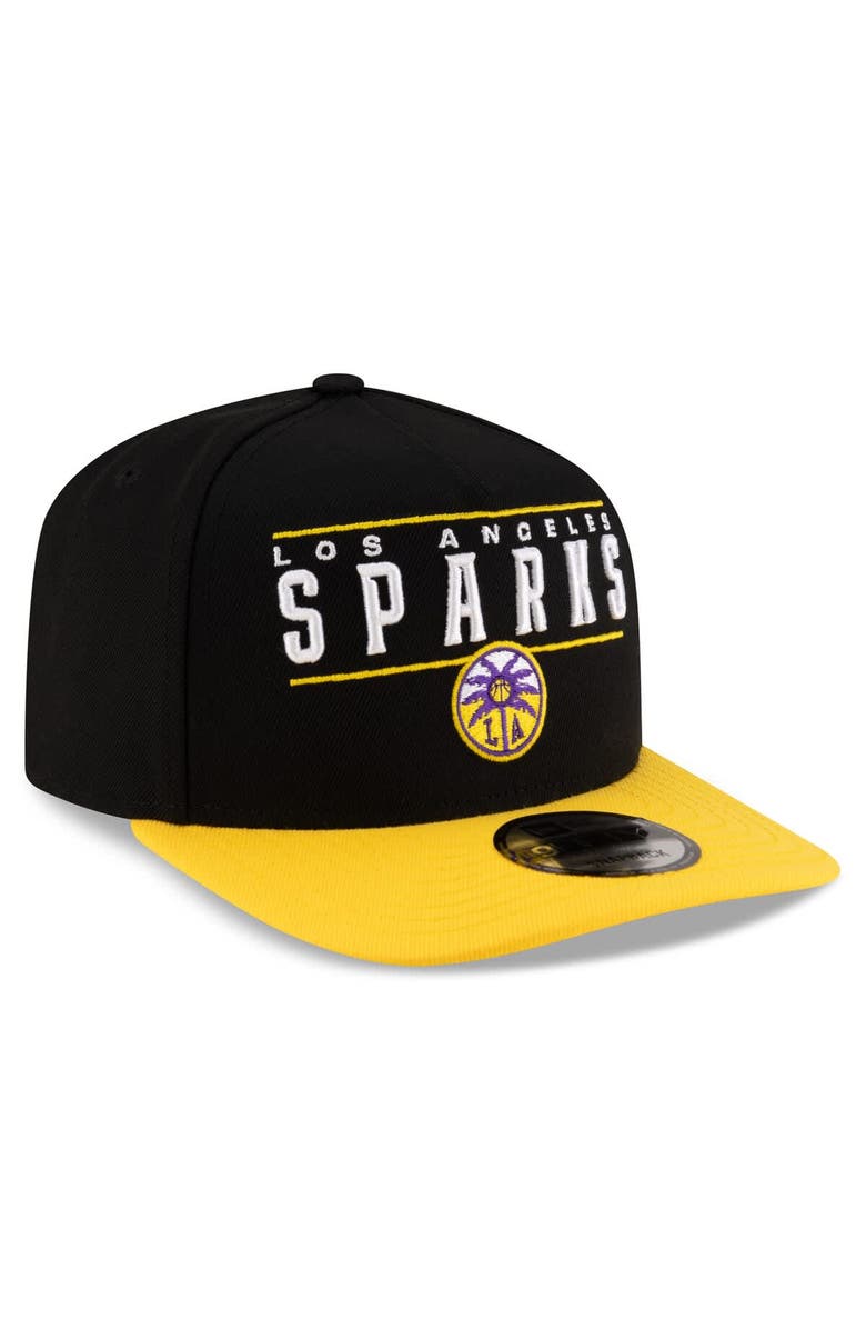 New Era Unisex New Era Black/Gold Los Angeles Sparks 2025 WNBA Draft A-Frame 9FIFTY Snapback Hat, Alternate, color, 