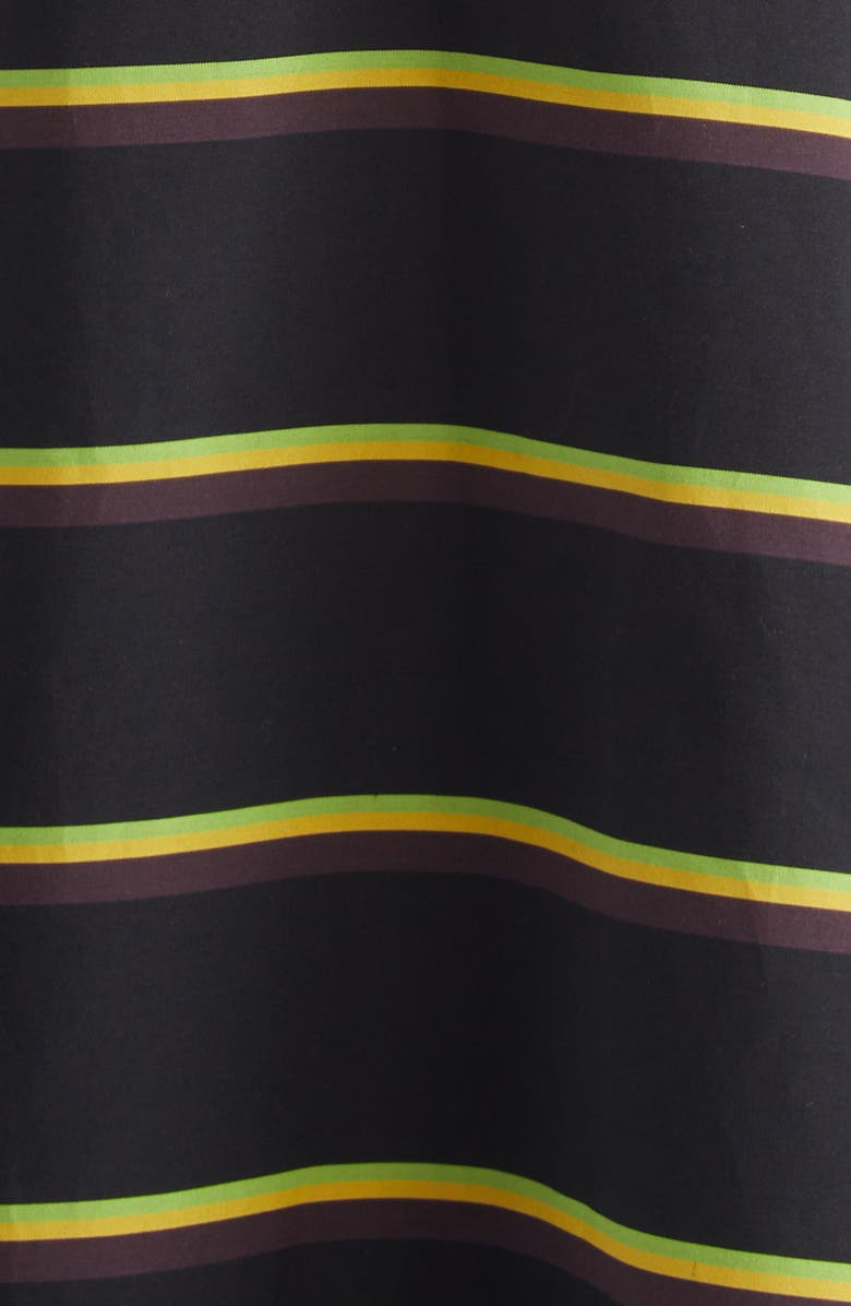 Proenza Schouler Beatriz Stripe Asymmetric Midi Dress, Alternate, color, Black Multi