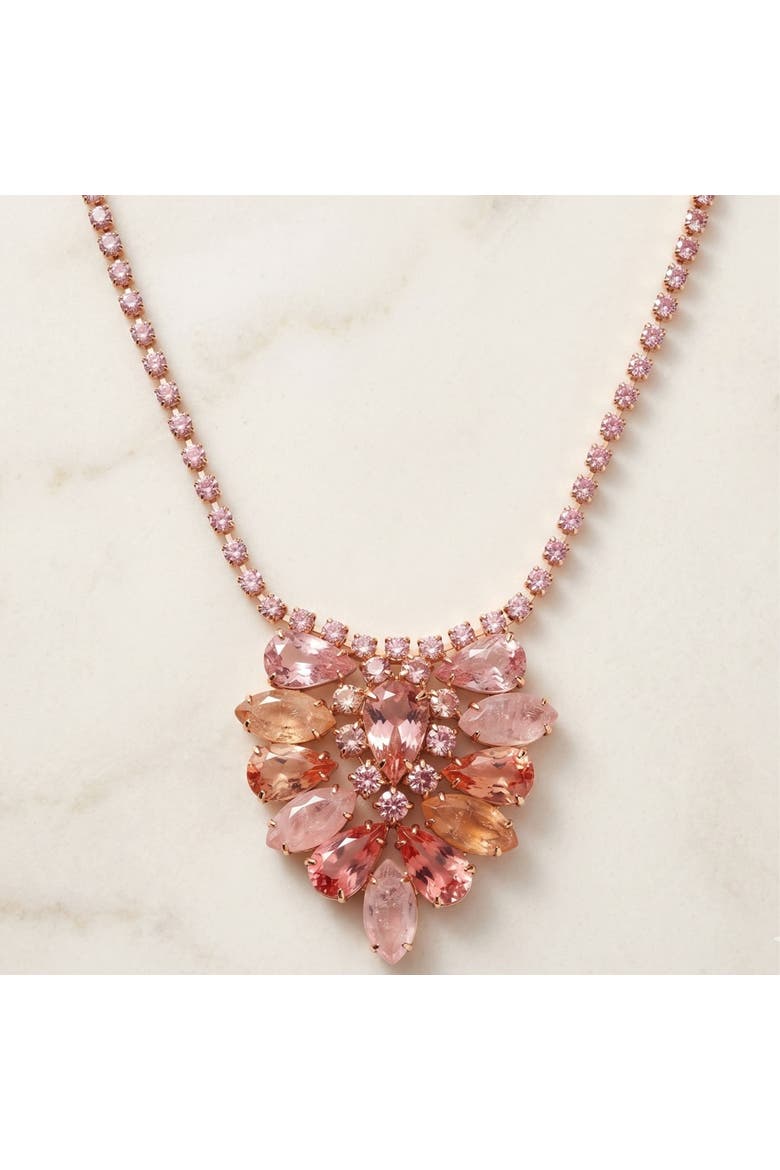Vintage 1950s Pink GivrÃ© Rhinestone Choker, Alternate, color, Gold