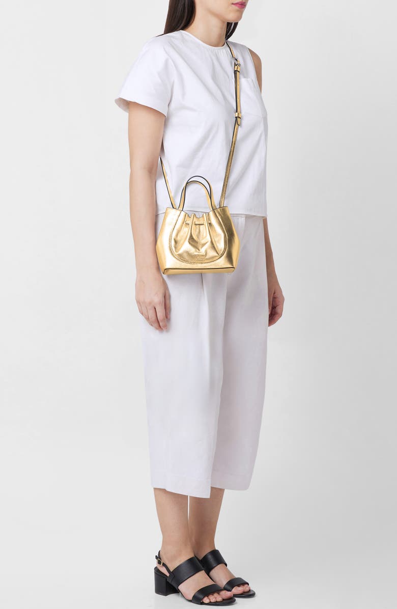 behno Mini Katrina Metallic Leather Crossbody Tote, Alternate, color, Gold