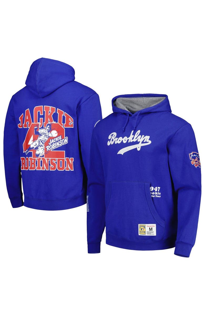 Mitchell & Ness Men's Mitchell & Ness Jackie Robinson Royal Brooklyn Dodgers Cooperstown Collection Legends Fleece Pullover Hoodie, Main, color, Royal