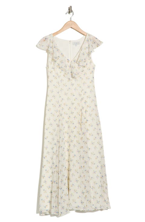 Ruffle Godet Maxi Dress