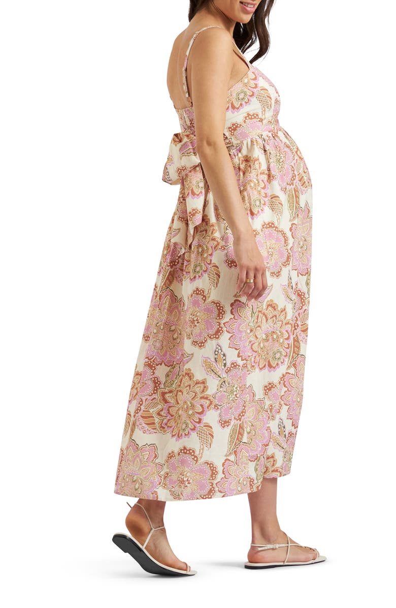 Ripe Maternity Hope Tie Back Linen Blend Dress, Alternate, color,