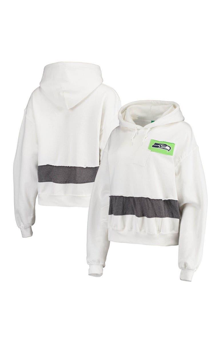 REFRIED APPAREL Women's Refried Apparel White Seattle Seahawks Sustainable Crop Dolman Pullover Hoodie, Main, color, White