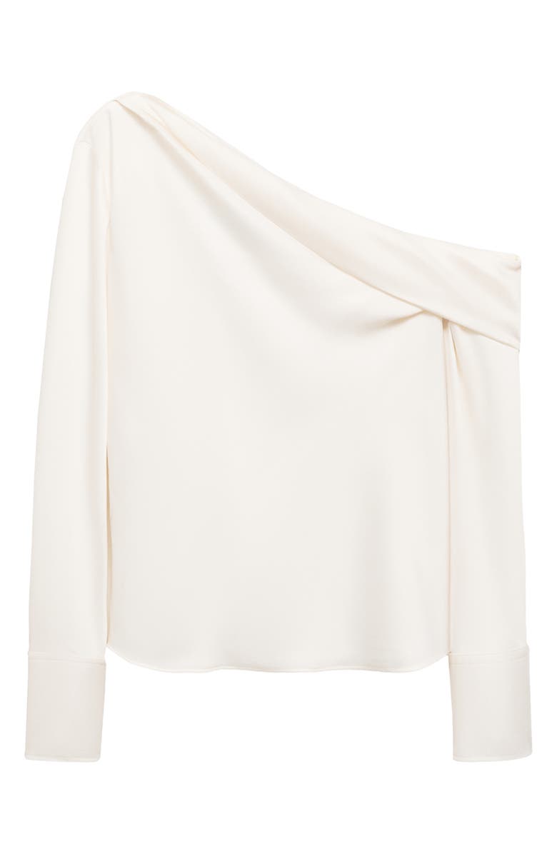 MANGO Drape One-Shoulder Satin Top, Alternate, color, 