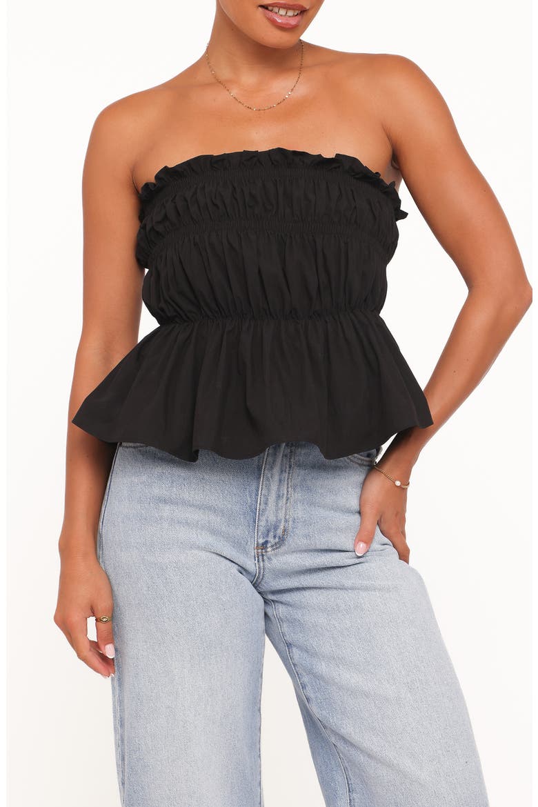 Wilhelmina Strapless Top, Main, color, BLACK