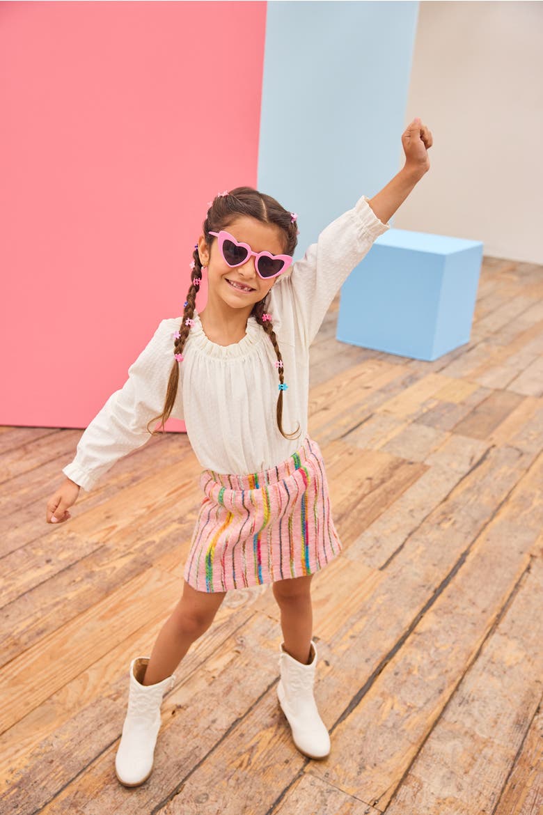 Kids' Wool Mini Skirt, Alternate, color, Wavy Pink Multi Wool