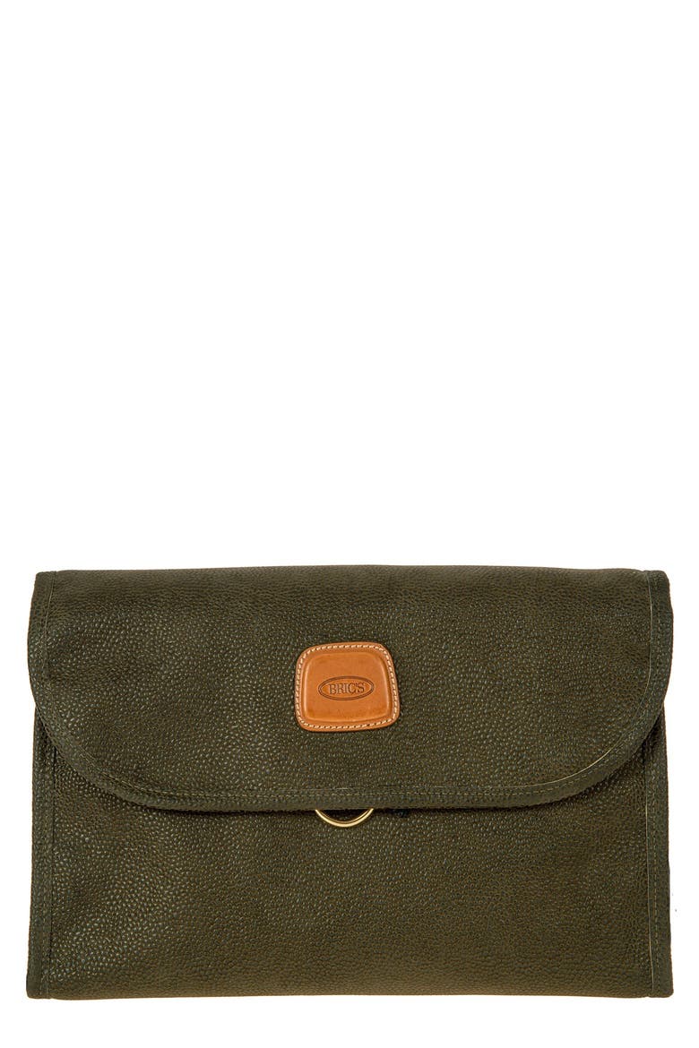 'Life' Trifold Hanging Travel Bag, Main, color, OLIVE