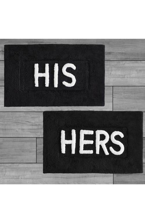 Jean Pierre New York His & Hers 2-piece Bath Mat Set In Black